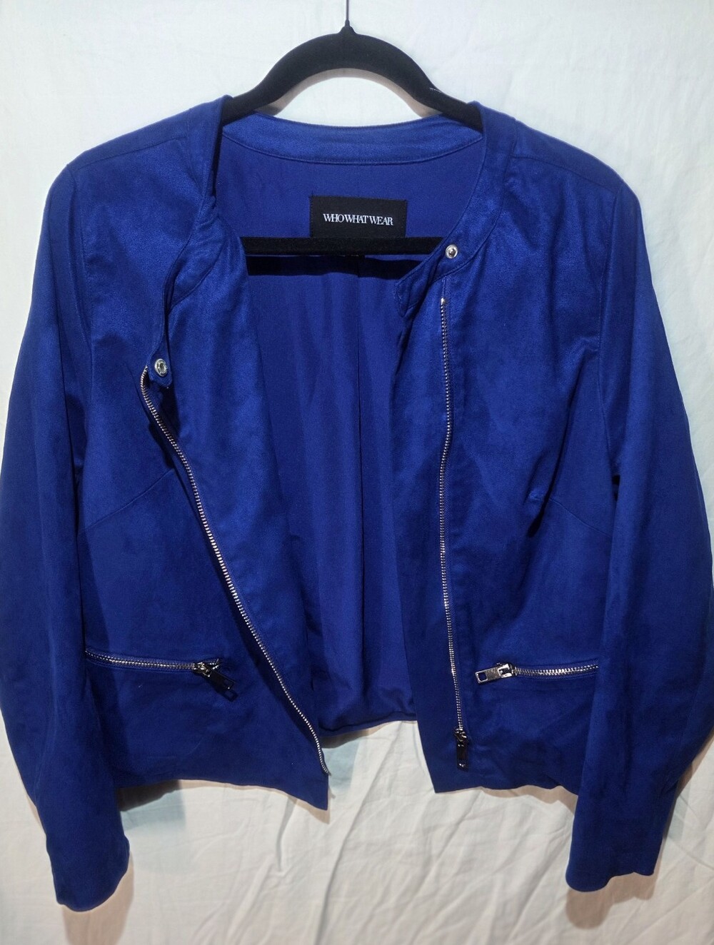 Who What Wear Cobalt Blue Moto-Style Jacket